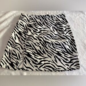 Shein Y2K 90’s Club Rave Zebra Print Short Mini Skirt S